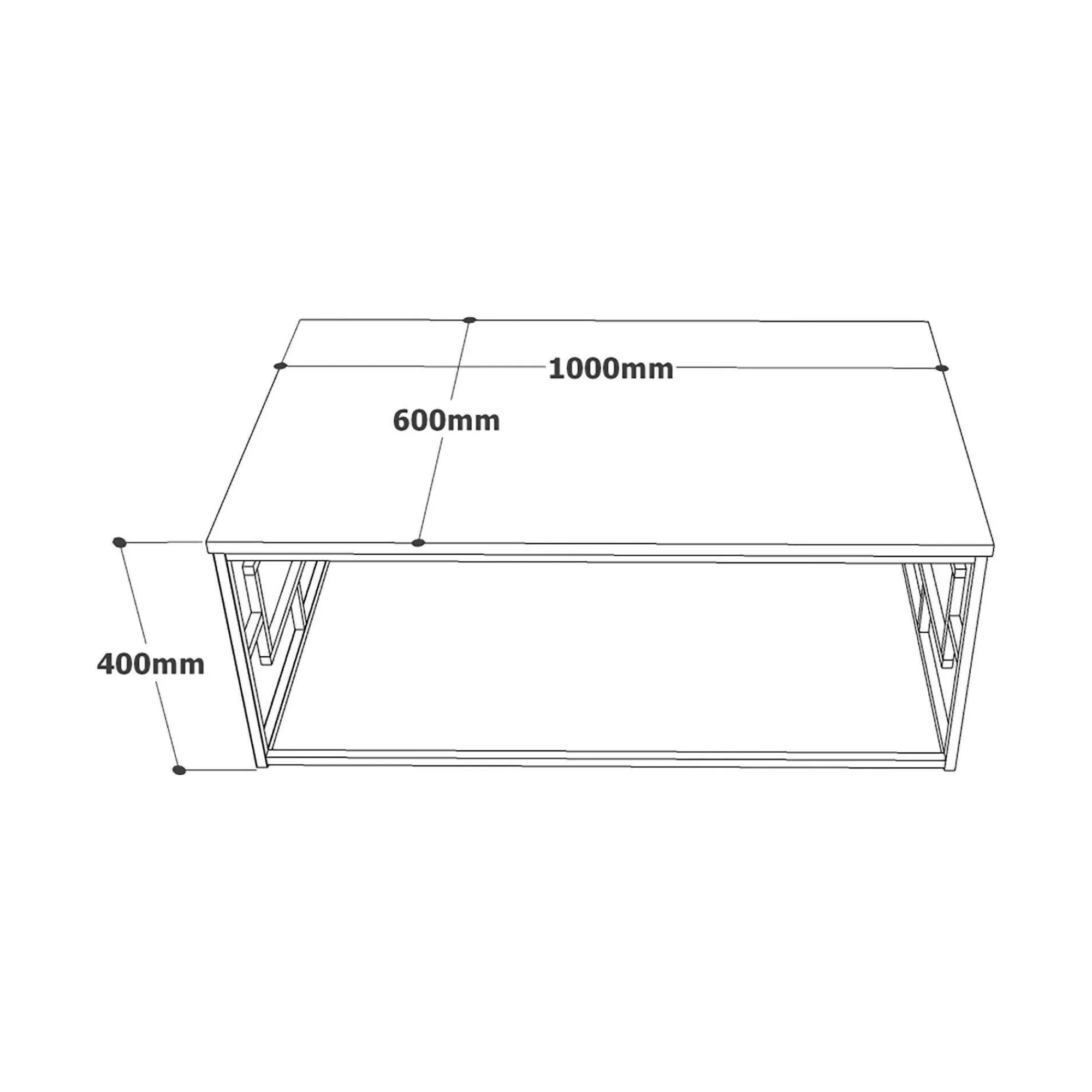 Tavolino da salotto Franca, 100x60h40 cm, Bianco Marmo e Oro<Dmora Outlet