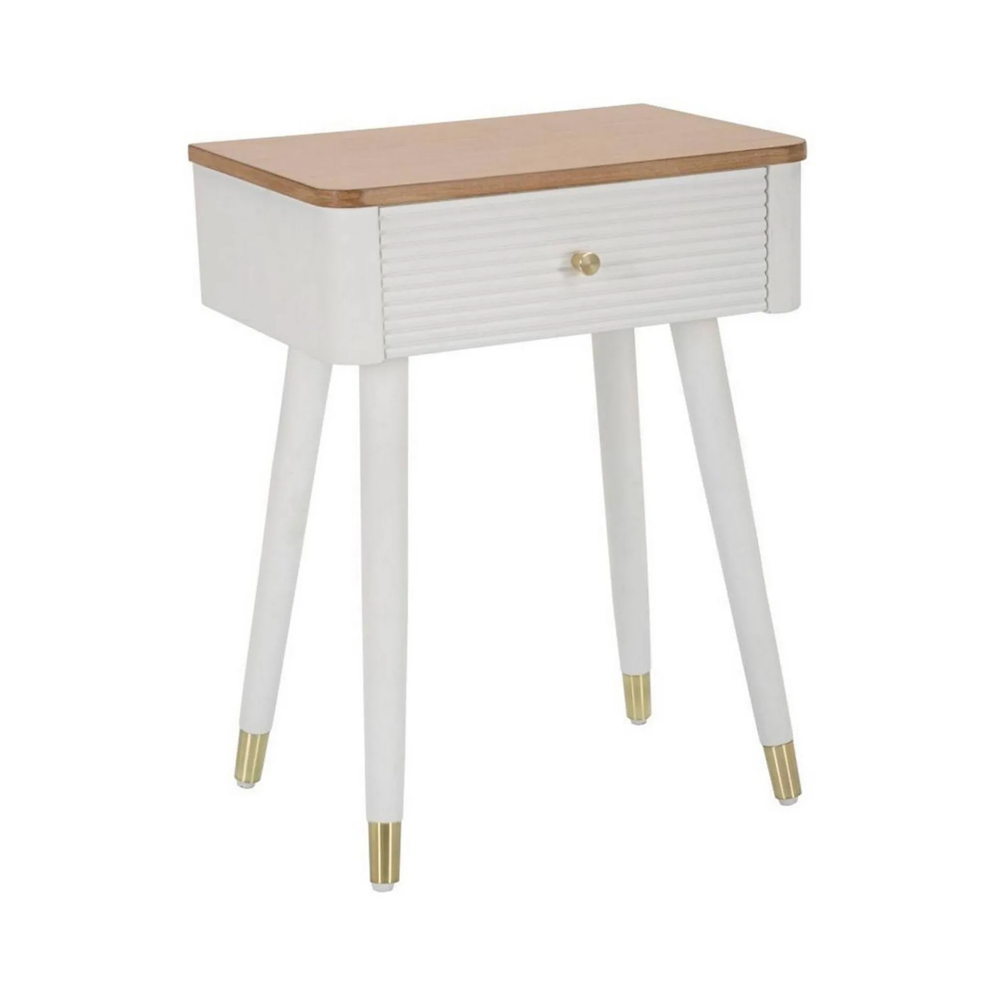 Tavolino da salotto Fridal, 45x32 h62 cm, Bianco e Marrone<Dmora Cheap