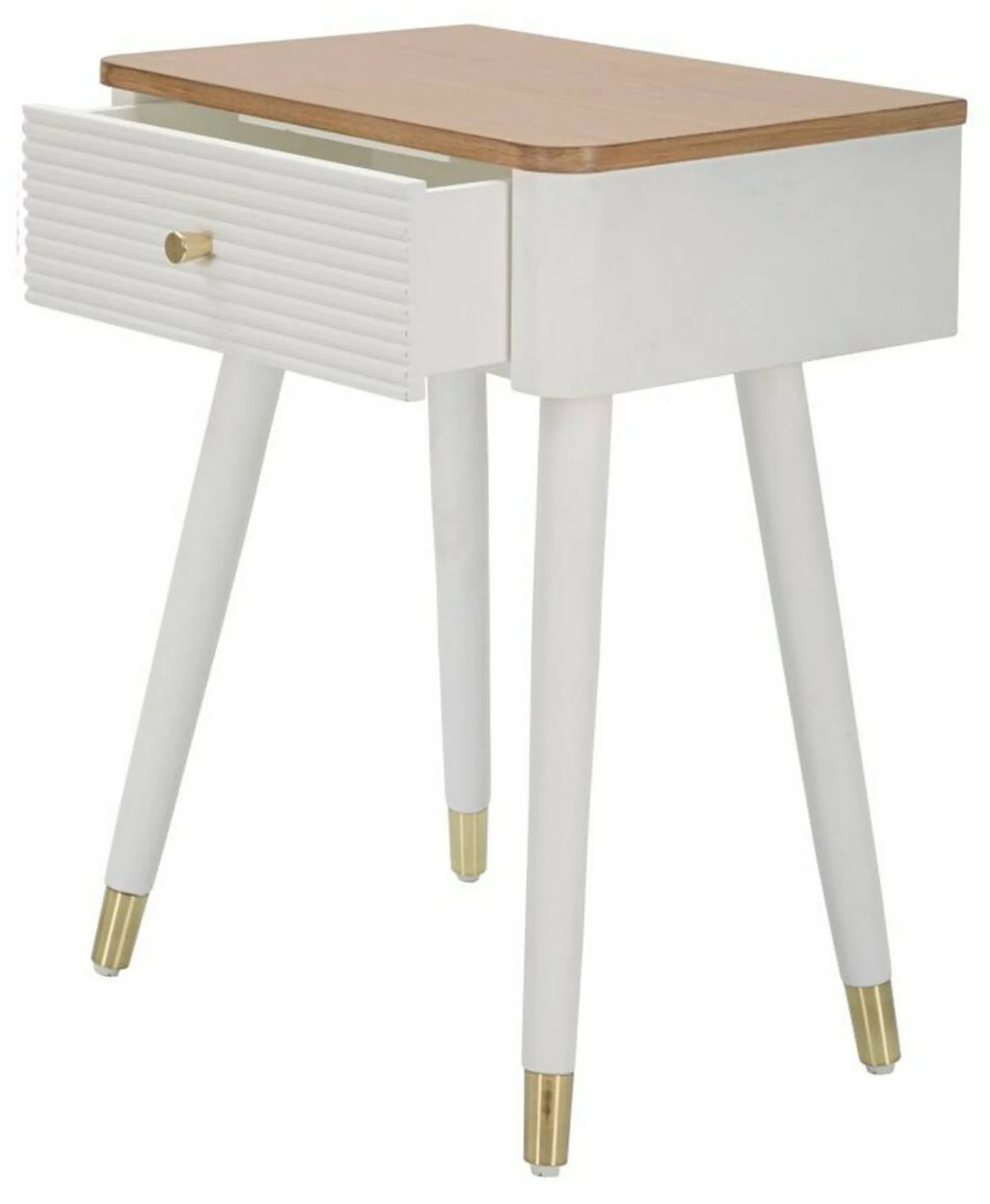 Tavolino da salotto Fridal, 45x32 h62 cm, Bianco e Marrone<Dmora Cheap