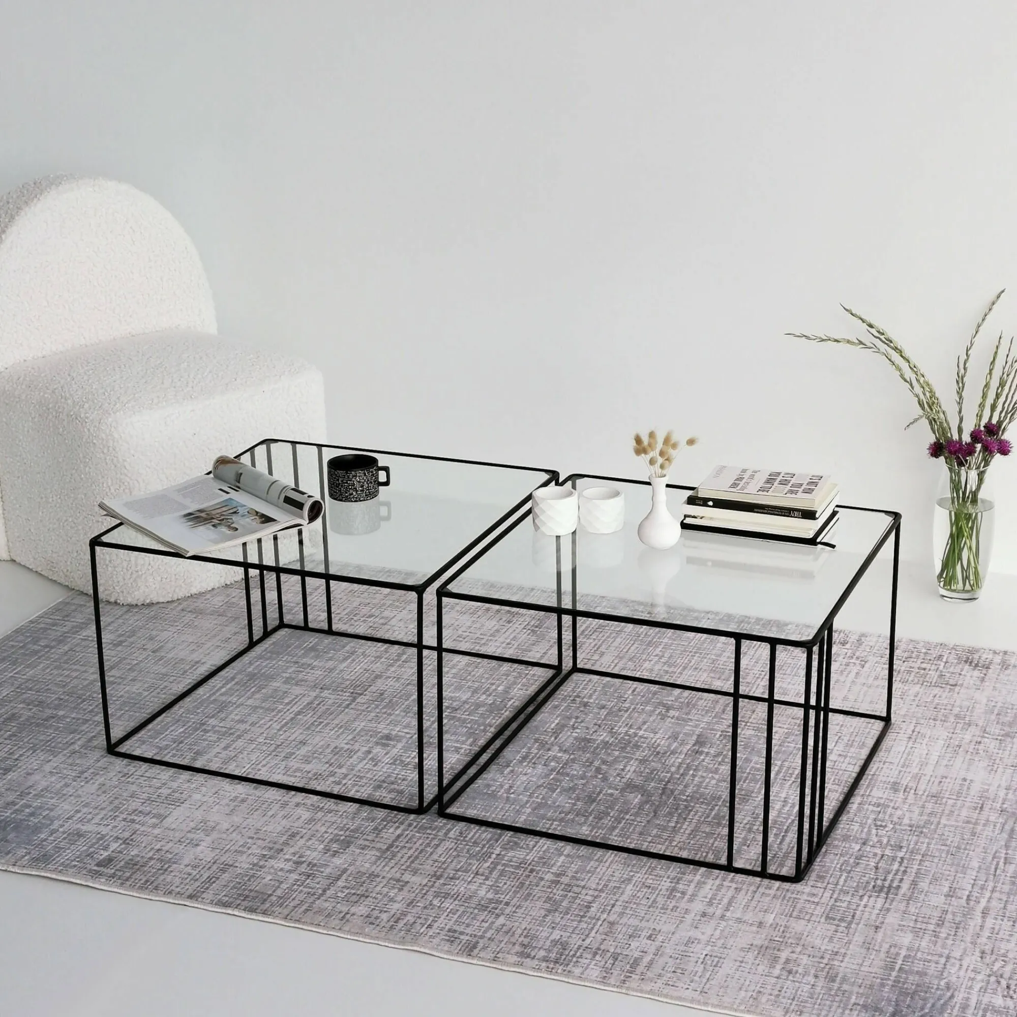 Tavolino da salotto Giacinta, 55x55h36 cm,<Dmora Cheap