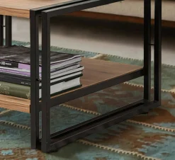 Tavolino da salotto Gioacchina, Quercia e Nero, 70x70h40 cm<Dmora Cheap