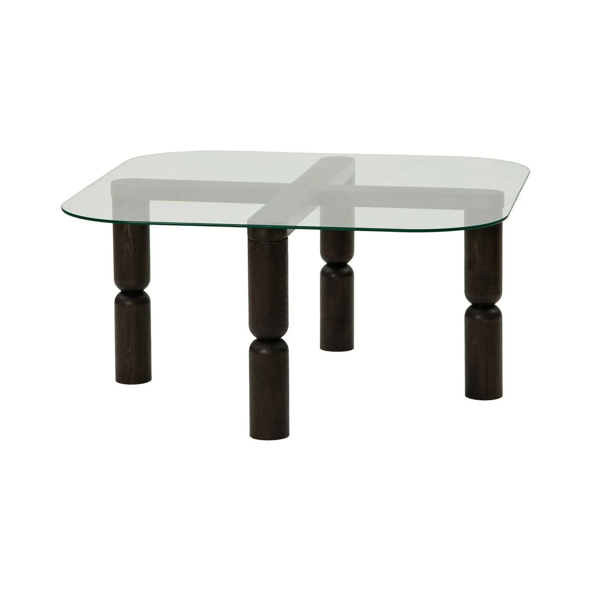 Tavolino da salotto Gran, 80x80h40 cm, Antracite e Trasparente<Dmora Cheap