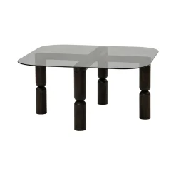 Tavolino da salotto Gran, 80x80h40 cm, Antracite e Fumè<Dmora New