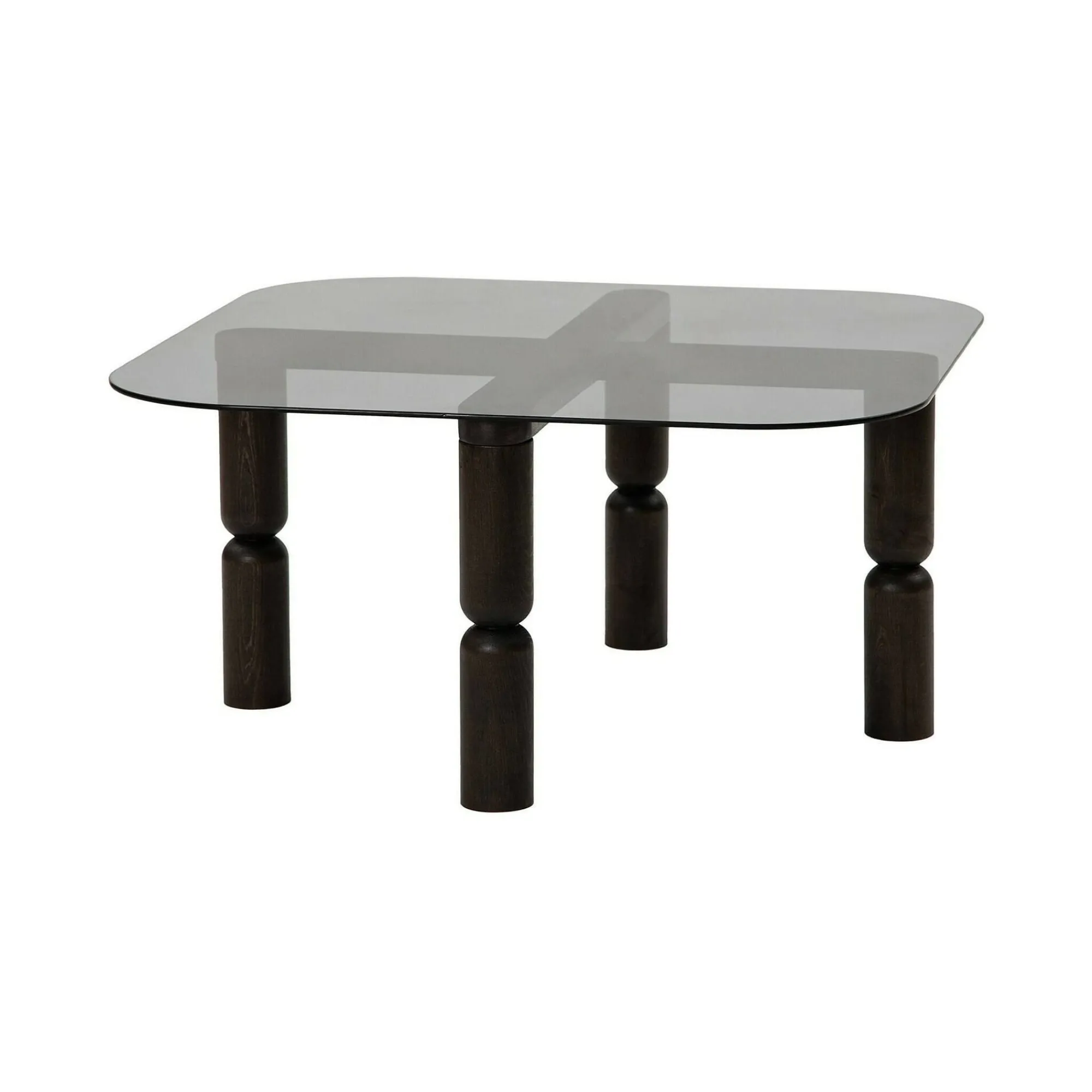 Tavolino da salotto Gran, 80x80h40 cm, Antracite e Fumè<Dmora New