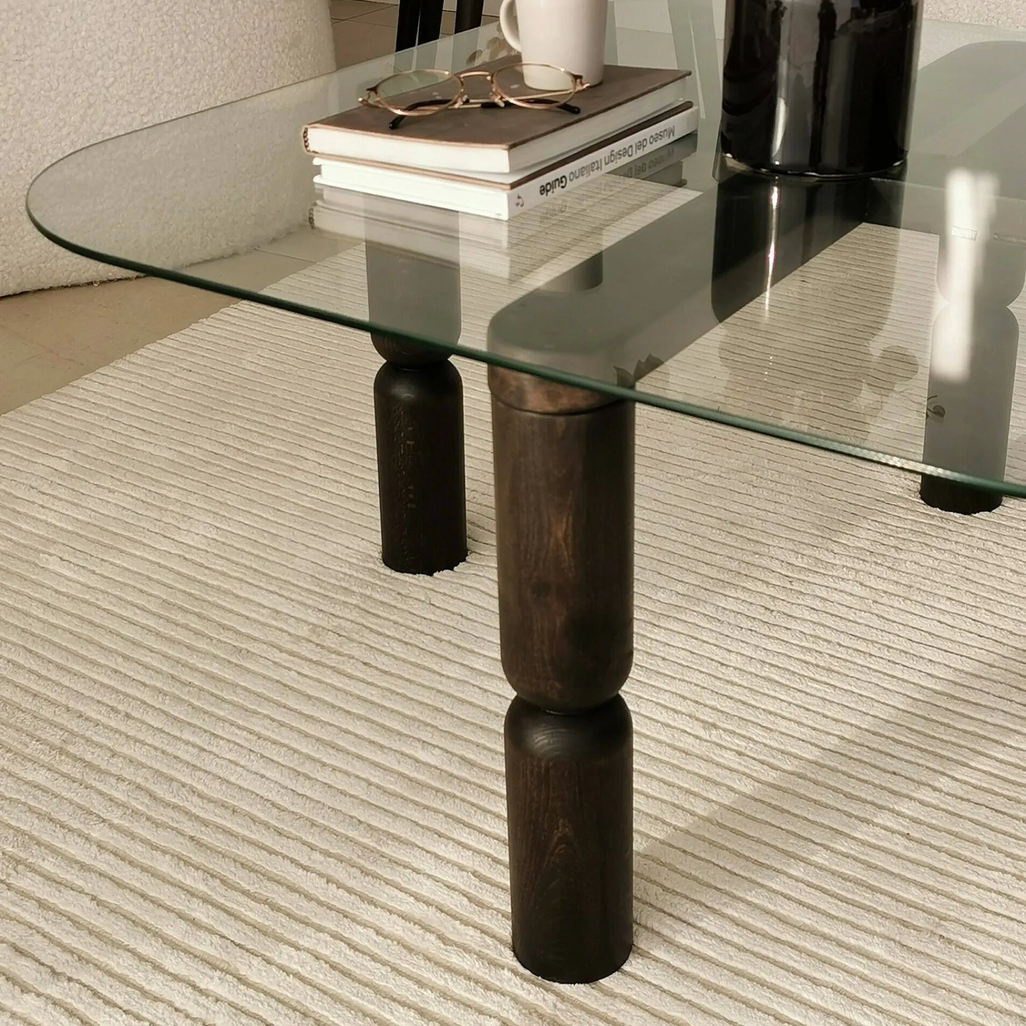 Tavolino da salotto Gran, 80x80h40 cm, Antracite e Trasparente<Dmora Cheap