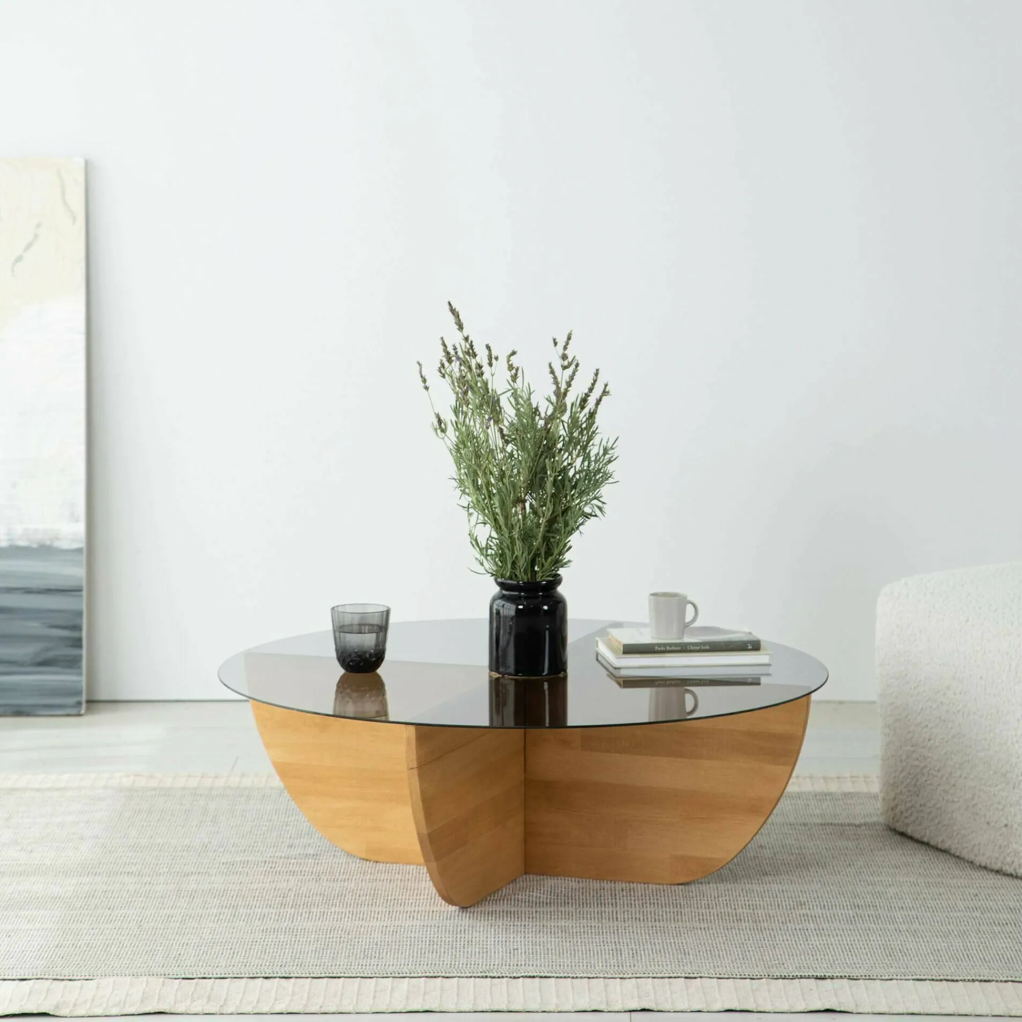 Tavolino da salotto Jolanda, 90x90h30 cm,<Dmora Clearance