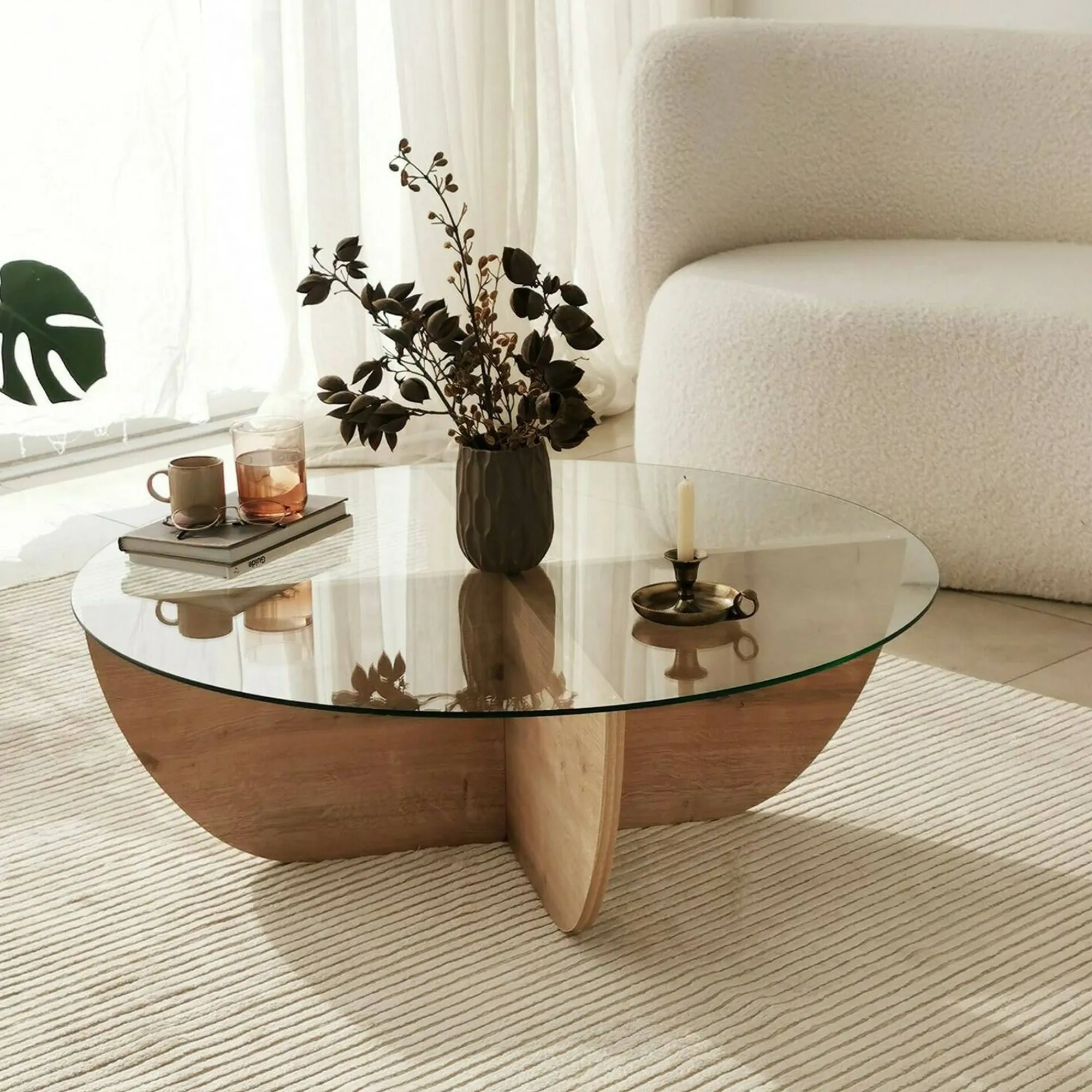 Tavolino da salotto Jolanda, 90x90h30 cm,<Dmora Store