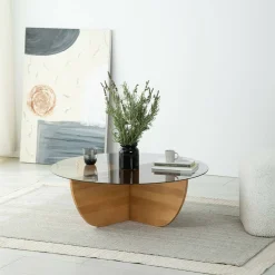 Tavolino da salotto Jolanda, 90x90h30 cm,<Dmora Clearance