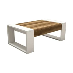 Tavolino da salotto Kaffa, 102x60h38 cm, Noce e Bianco<Dmora Flash Sale