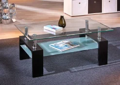 Tavolino da salotto Kenzingen, Tavolo basso da caffè, Portariviste per divano, Ripiano da soggiorno, 100x60 h45 cm,<Dmora Fashion