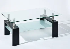 Tavolino da salotto Kenzingen, Tavolo basso da caffè, Portariviste per divano, Ripiano da soggiorno, 100x60 h45 cm,<Dmora Fashion