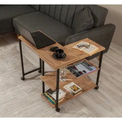 Tavolino da salotto Lagaros, 70x76 h63 cm, Quercia e Nero<Dmora Best Sale