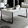 Tavolino da salotto Lavinia, 90x60h40 cm, Bianco e Nero<Dmora Clearance