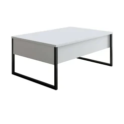 Tavolino da salotto Lavinia, 90x60h40 cm, Bianco e Nero<Dmora Clearance
