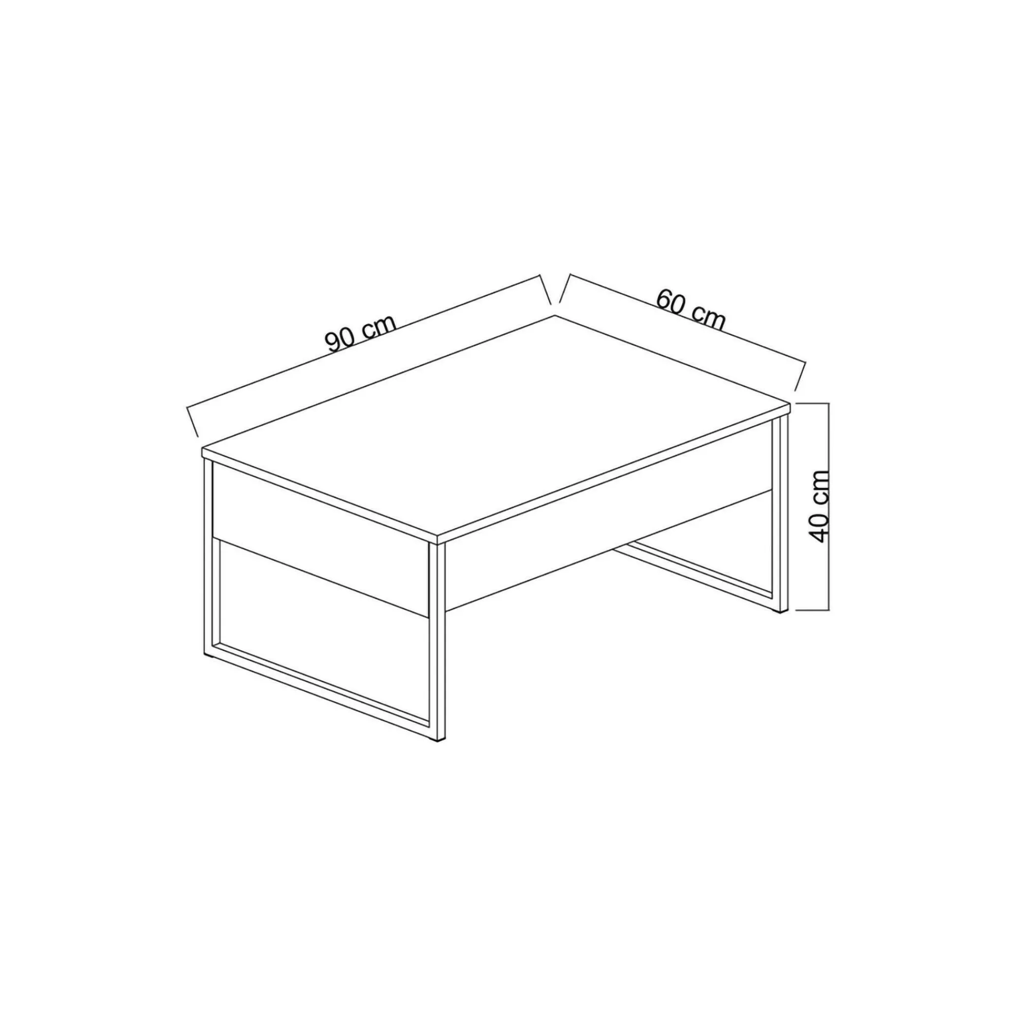 Tavolino da salotto Lavinia, 90x60h40 cm, Bianco e Oro<Dmora New
