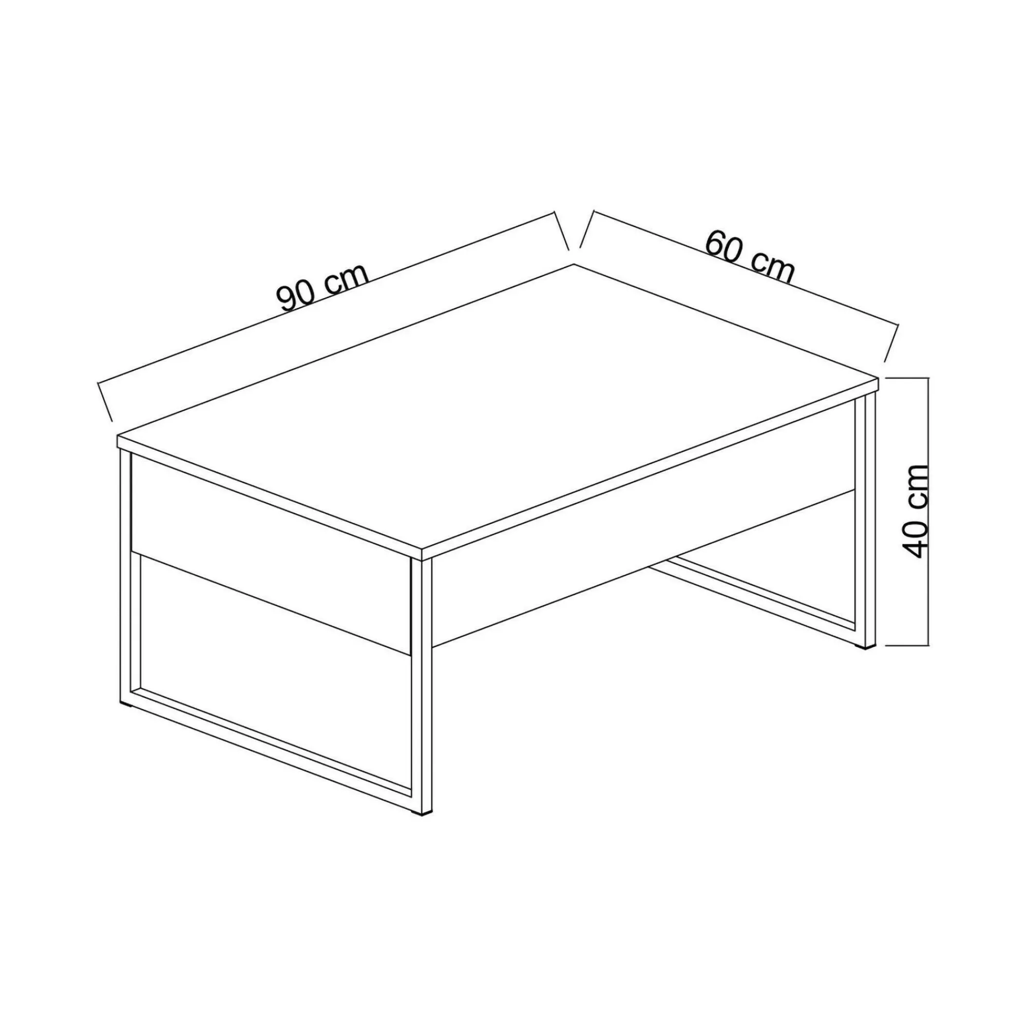 Tavolino da salotto Lavinia, 90x60h40 cm, Antracite e Nero<Dmora Flash Sale