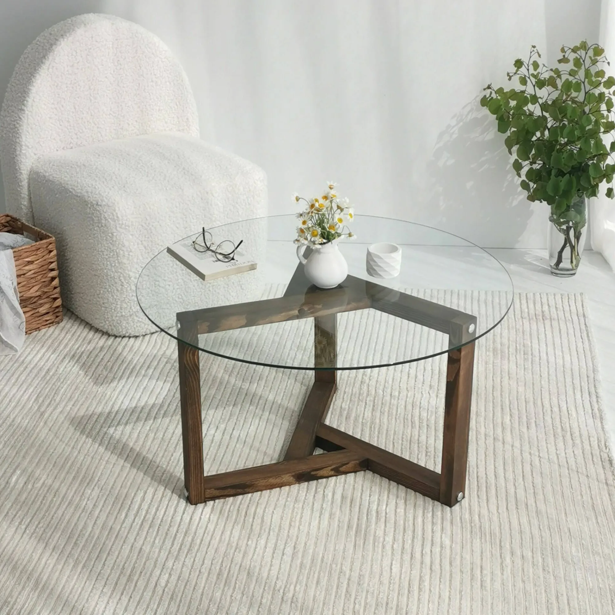 Tavolino da salotto Luigia, 75x75h40 cm,<Dmora Cheap