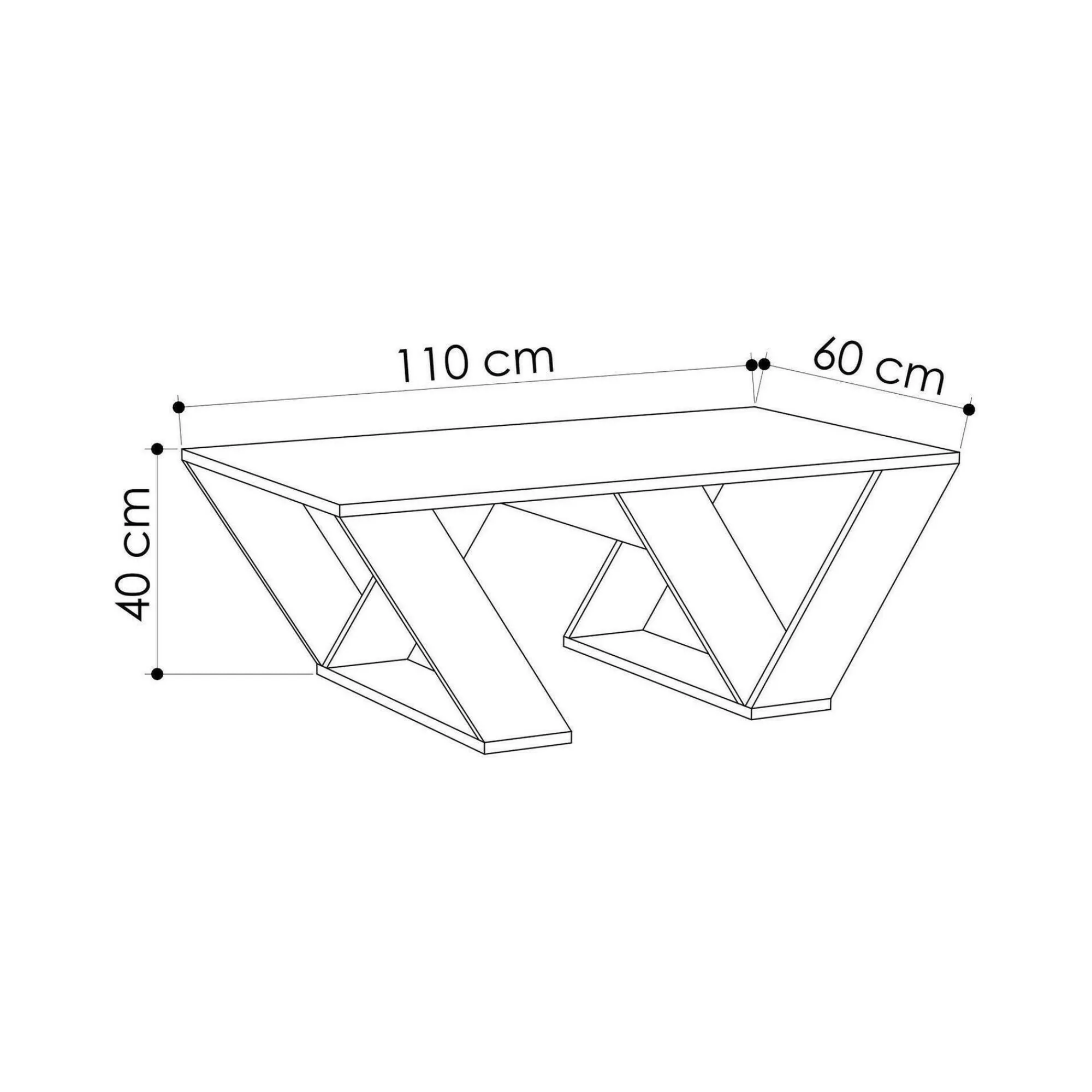 Tavolino da salotto Mercedes, 110x60h40 cm,<Dmora Cheap