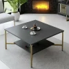 Tavolino da salotto Mia, 80x80h40 cm, Antracite e Nero<Dmora Outlet