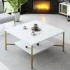 Tavolino da salotto Mia, 80x80h40 cm, Bianco e Nero<Dmora New