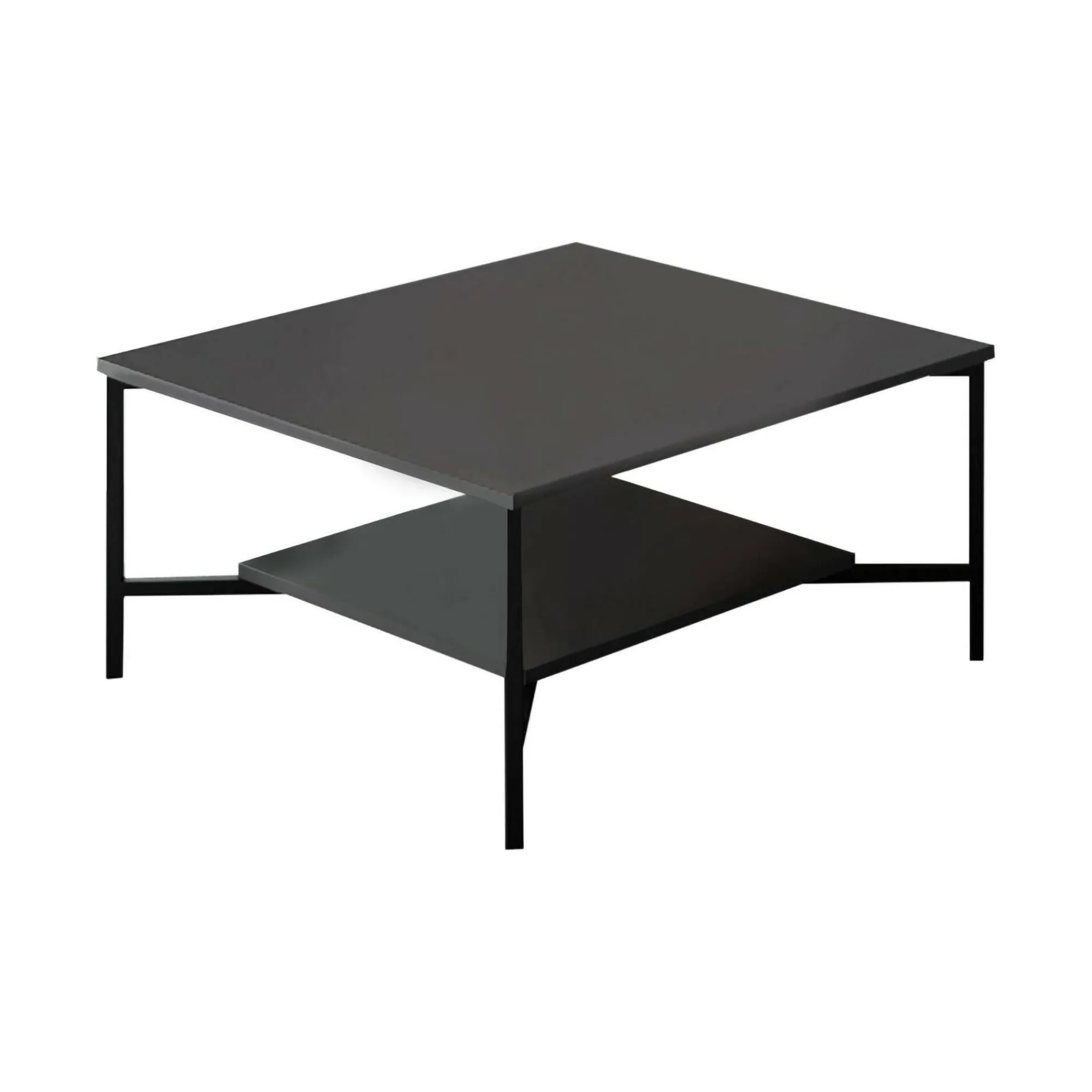 Tavolino da salotto Mia, 80x80h40 cm, Antracite e Nero<Dmora Fashion