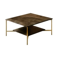 Tavolino da salotto Mia, 80x80h40 cm, Noce e Nero<Dmora Fashion