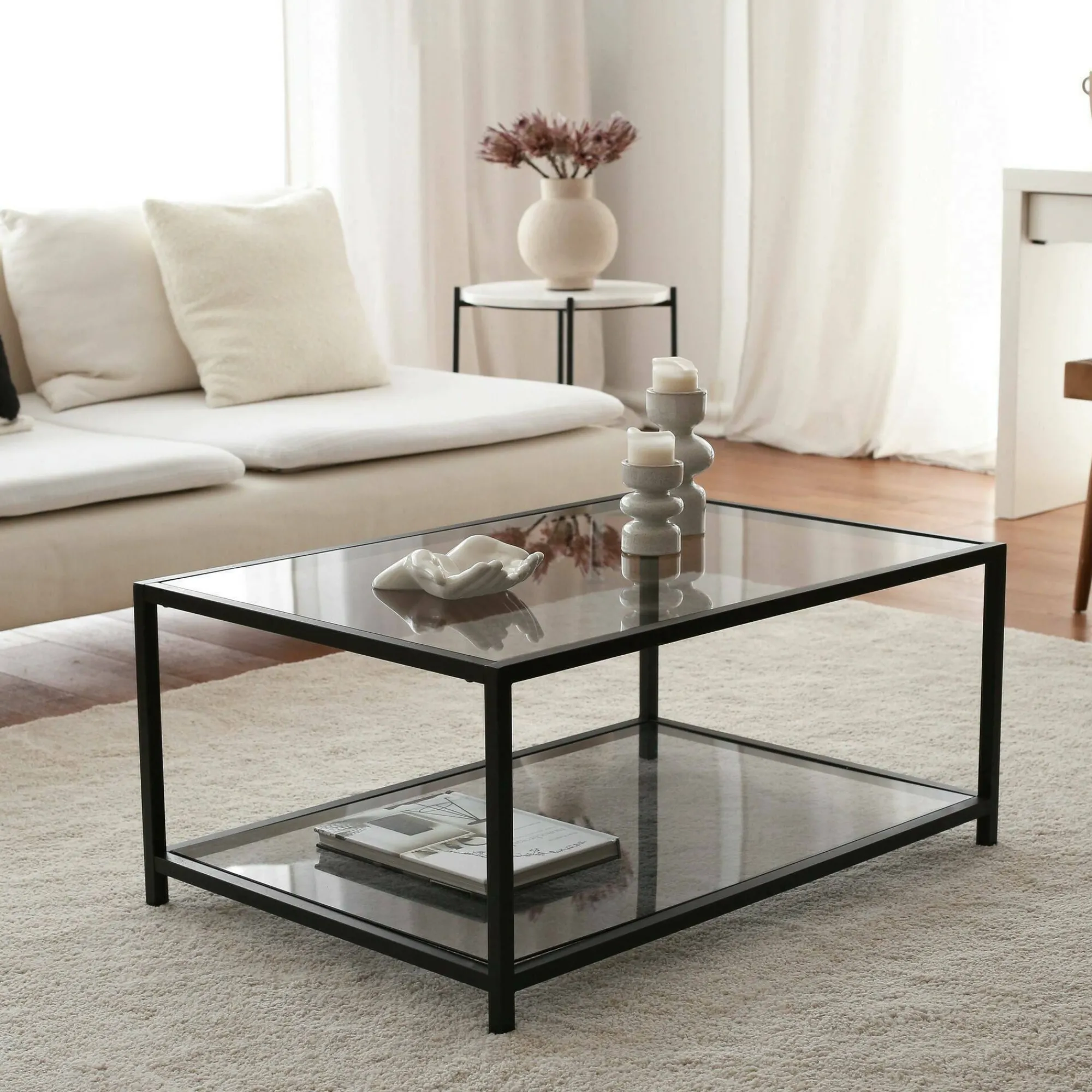 Tavolino da salotto Mina, 90x60h40 cm,<Dmora Flash Sale