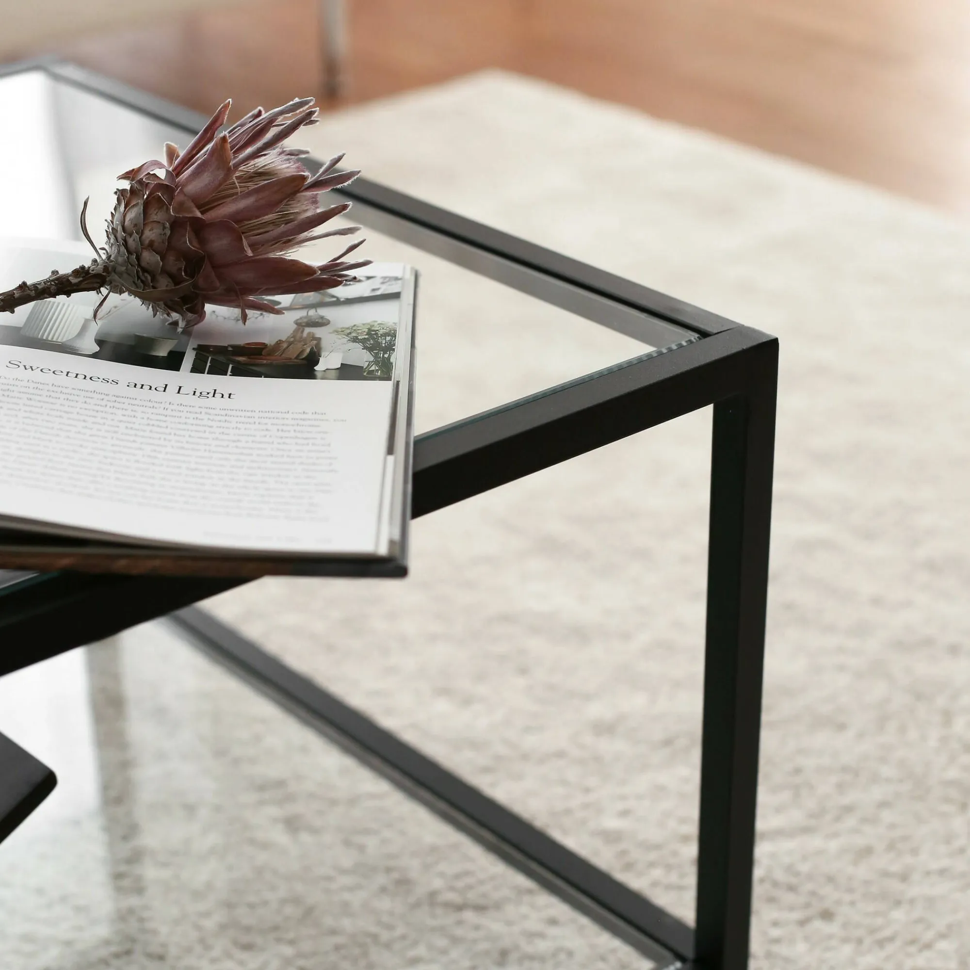 Tavolino da salotto Mina, 90x60h40 cm, Tortora e Nero<Dmora Flash Sale