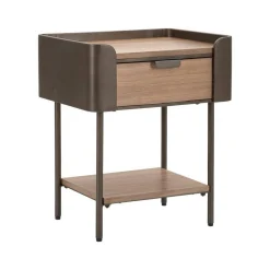 Tavolino da salotto Muse, 51x41 h60 cm, Grigio e Marrone<Dmora Clearance