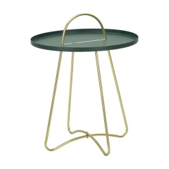 Tavolino da salotto Nigra, 45x45 h59 cm, Verde e Oro<Dmora Flash Sale