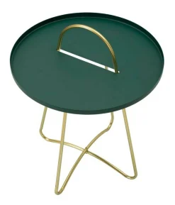 Tavolino da salotto Nigra, 45x45 h59 cm, Verde e Oro<Dmora Flash Sale
