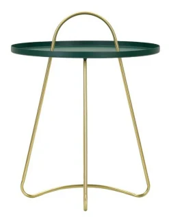 Tavolino da salotto Nigra, 45x45 h59 cm, Verde e Oro<Dmora Flash Sale