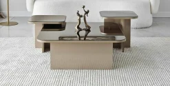 Tavolino da salotto Nuummite, 80x80h40 cm, Tortora e Fumè<Dmora Best Sale