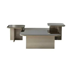 Tavolino da salotto Nuummite, 80x80h40 cm, Tortora e Fumè<Dmora Best Sale
