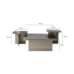 Tavolino da salotto Nuummite, 80x80h40 cm, Tortora e Fumè<Dmora Best Sale