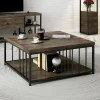 Tavolino da salotto Raiden, 90x90h40 cm, Noce e Nero<Dmora Outlet