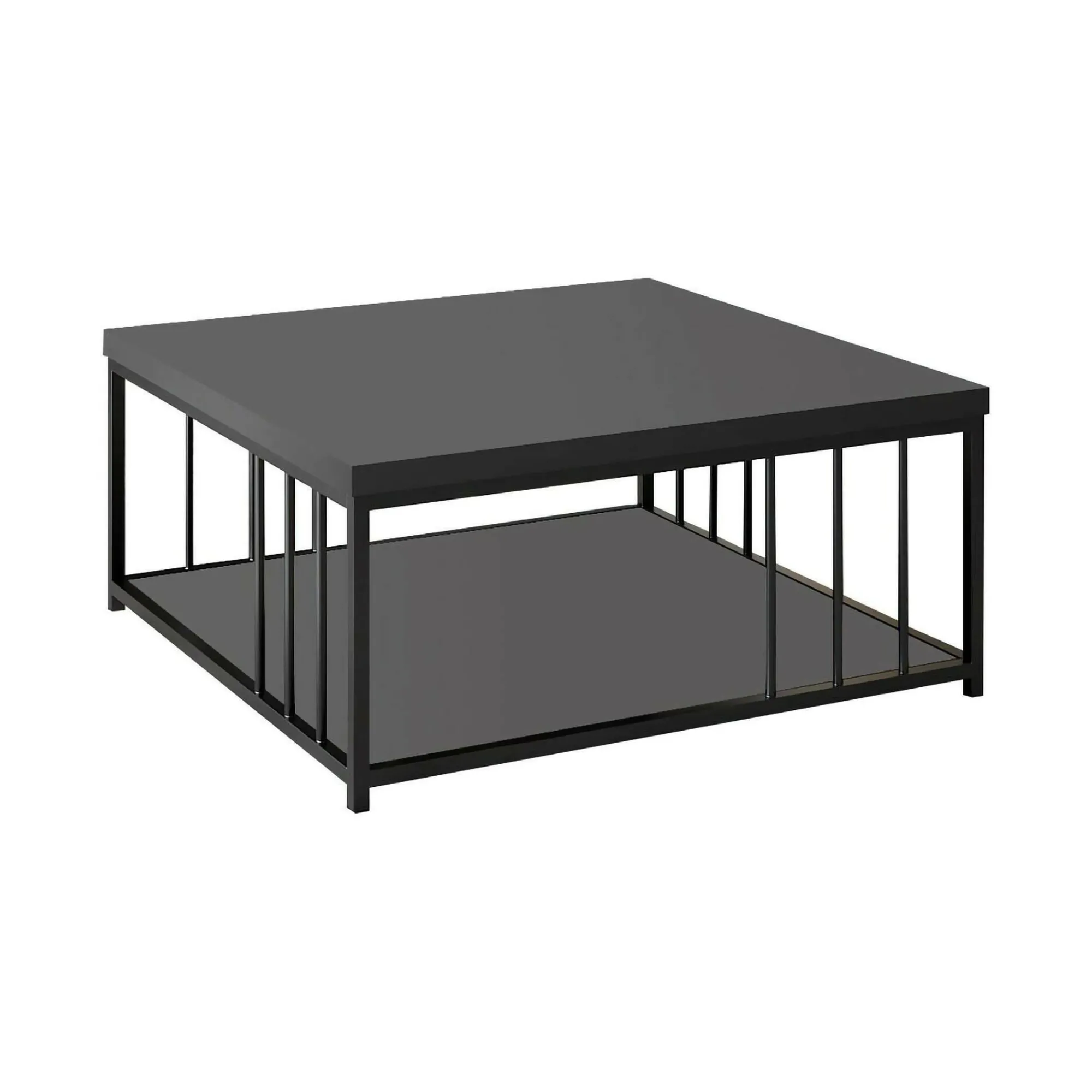 Tavolino da salotto Raiden, 90x90h40 cm, Antracite e Nero<Dmora Best Sale