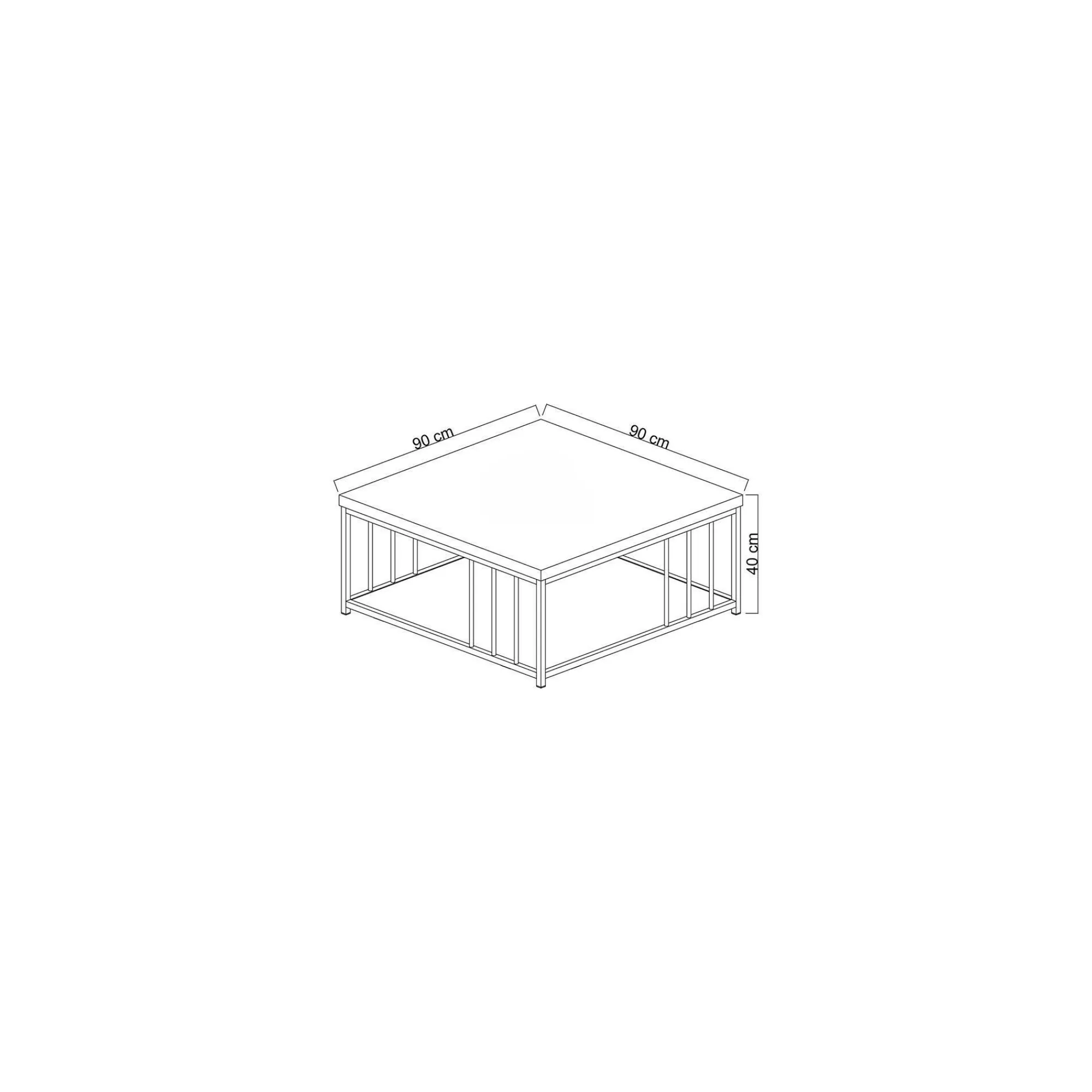 Tavolino da salotto Raiden, 90x90h40 cm, Antracite e Nero<Dmora Best Sale