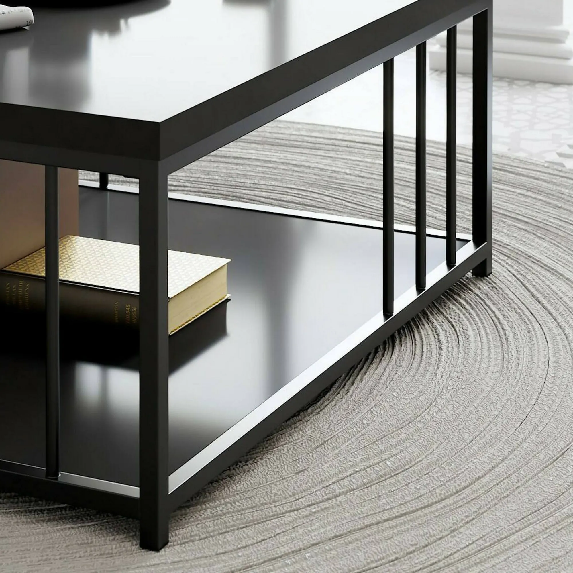 Tavolino da salotto Raiden, 90x90h40 cm, Antracite e Nero<Dmora Best Sale
