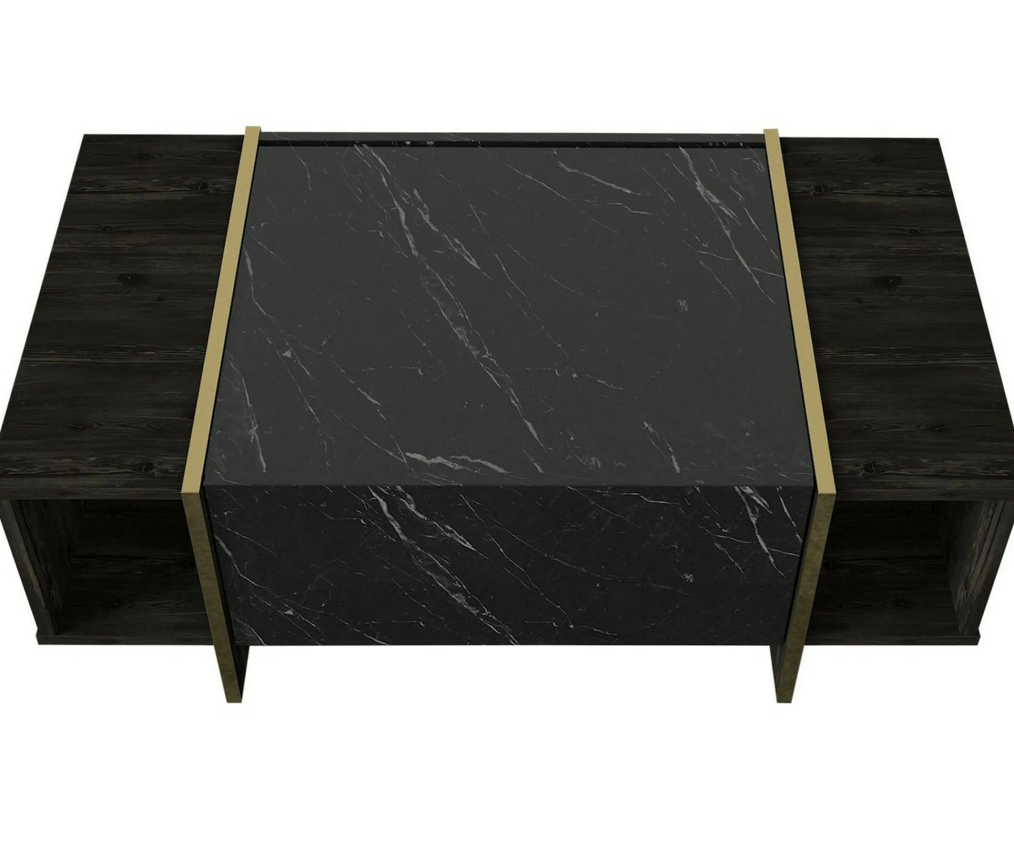 Tavolino da salotto Salvador, 104x60h37 cm, Nero e Oro<Dmora Store