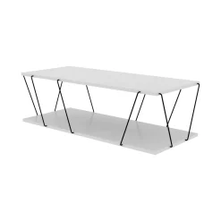 Tavolino da salotto Sarika, 120x50h30 cm, Bianco e Nero<Dmora Store