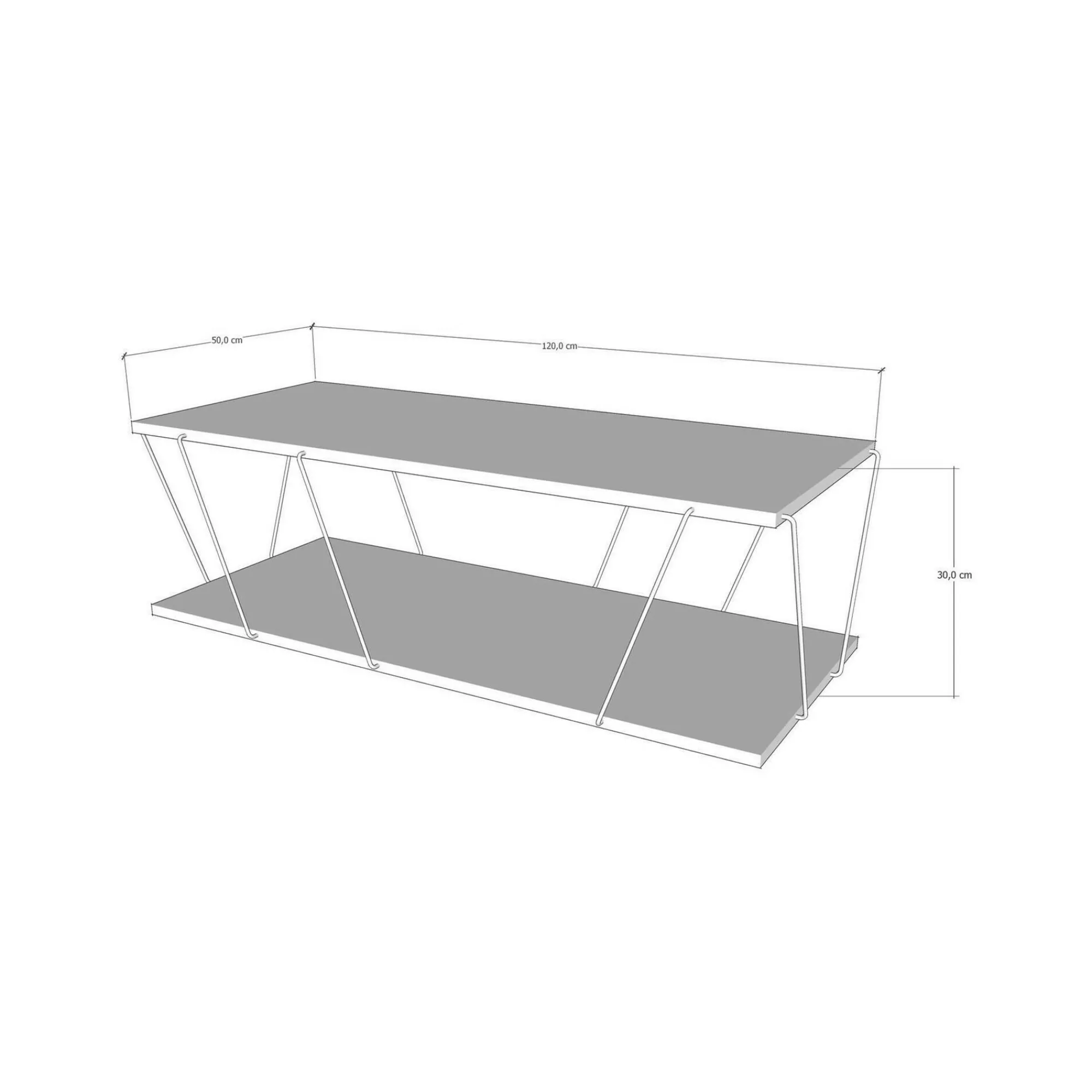 Tavolino da salotto Sarika, 120x50h30 cm, Quercia e Nero<Dmora Best Sale