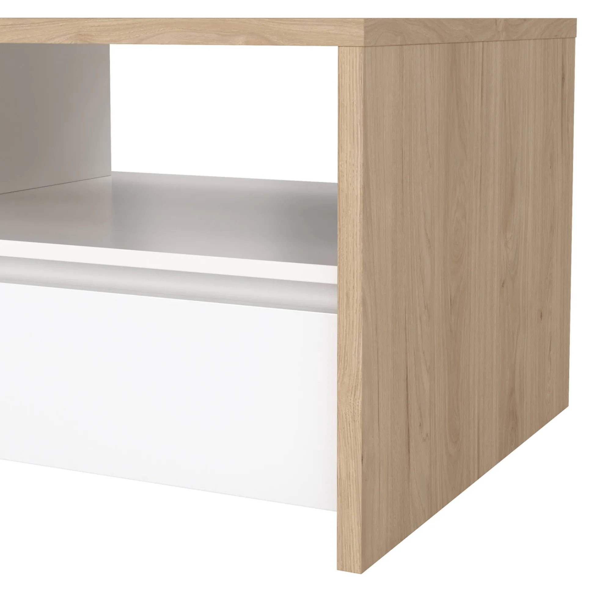 Tavolino da salotto Shote, 60x120 h46 cm, Rovere e Bianco<Dmora Best Sale
