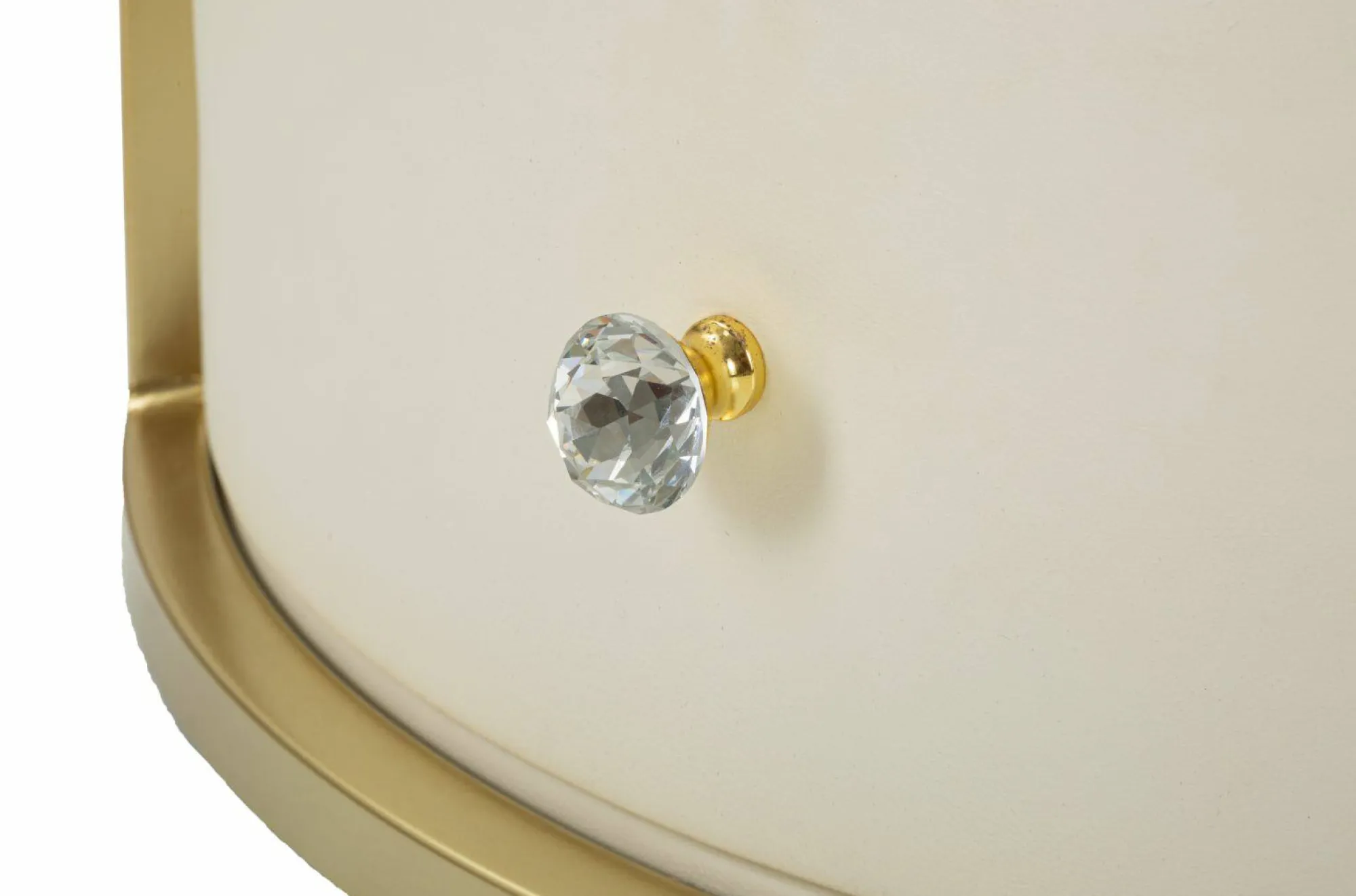 Tavolino da salotto Stabia, 75x75 h40 cm, Bianco e Oro<Dmora Shop