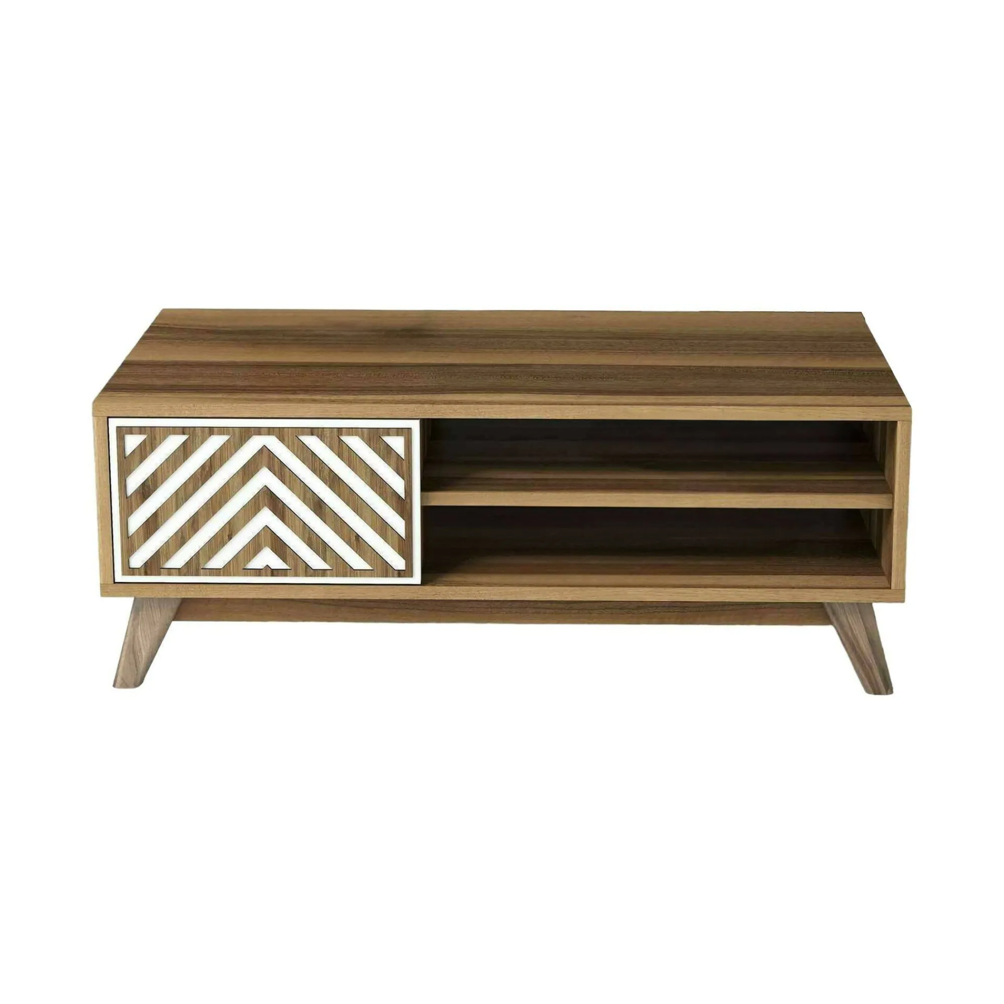 Tavolino da salotto Triaria, 105x60h38 cm, Noce e Bianco<Dmora Discount