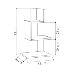 Tavolino da salotto Umbro, 42x30h72 cm, Bianco e Rovere<Dmora Cheap