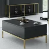Tavolino da salotto Vespero, 90x60h40 cm, Antracite e Oro<Dmora Shop