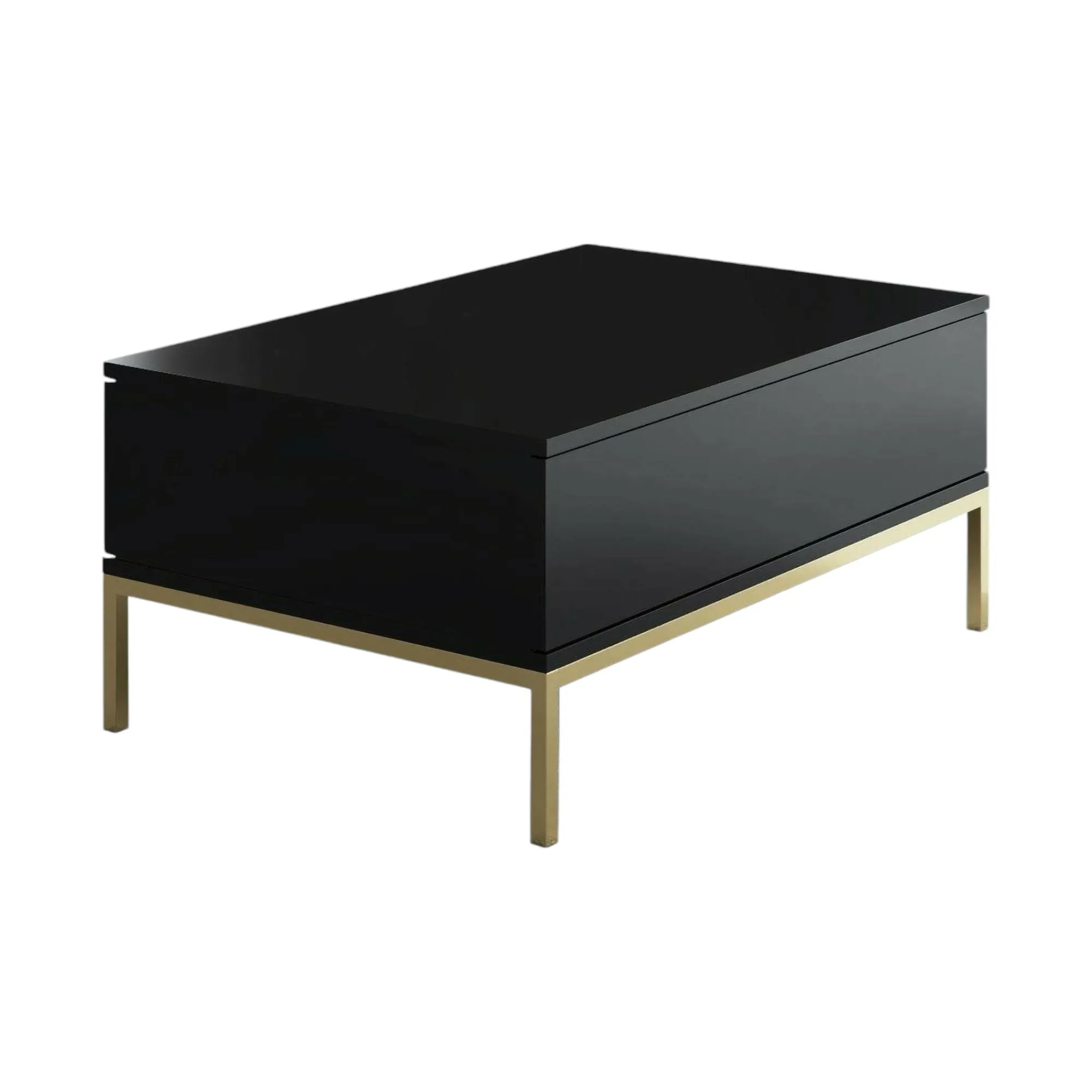 Tavolino da salotto Vespero, 90x60h40 cm, Nero e Oro<Dmora Sale