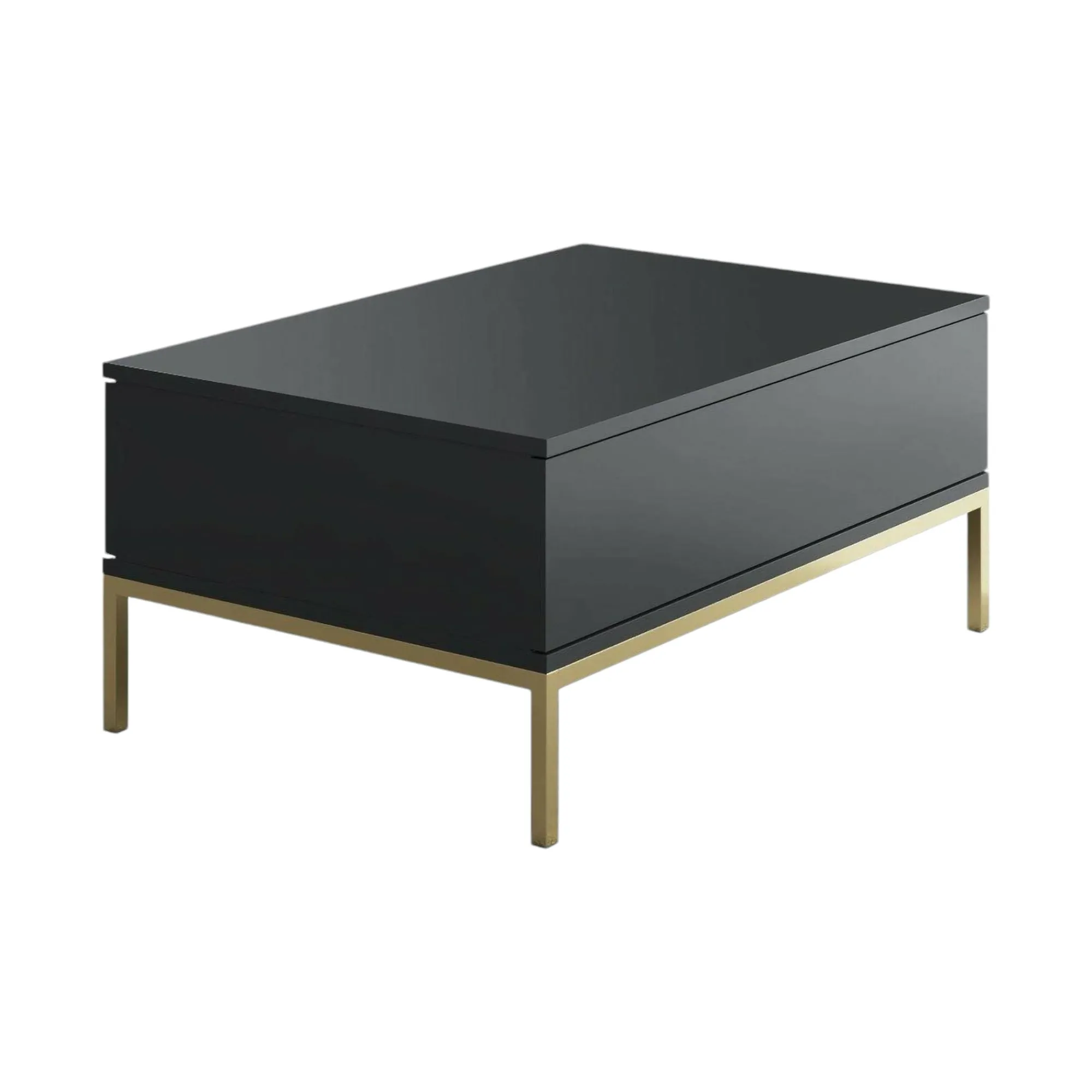 Tavolino da salotto Vespero, 90x60h40 cm, Antracite e Oro<Dmora Shop