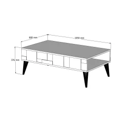 Tavolino da salotto Yang, 105x60h38 cm, Noce e Antracite<Dmora Best